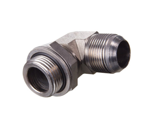 Адаптер с дюймовой резьбой 90° 7/16-20 (UNF) - 10x1 (METRIC) (С контргайкой JIC-Метрика в тело)