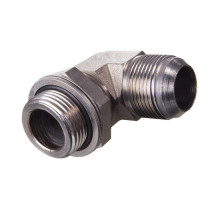 Адаптер с дюймовой резьбой 90° 7/8-14 (UNF) - 18x1,5 (METRIC) (С контргайкой JIC-Метрика в тело)