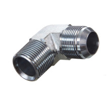 Адаптер с дюймовой резьбой 90° 9/16-18 (UNF) - 1/2 (NPTF) (JIC-NPT в тело)
